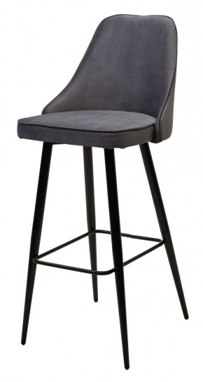 Барный стул NEPAL-BAR СЕРЫЙ #27, велюр/ черный каркас (H=78cm) М-City в Златоусте - zlatoust.mebel-74.com | фото
