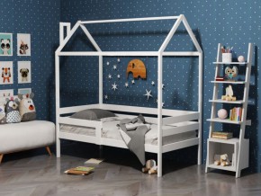 Детская кровать-домик из массива березы Соня-6 (800*1600) Белый/Лак в Златоусте - zlatoust.mebel-74.com | фото
