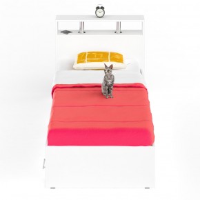 Камелия Кровать с ящиками 0900, цвет белый, ШхГхВ 93,5х217х78,2 см., сп.м. 900х2000 мм., без матраса, основание есть в Златоусте - zlatoust.mebel-74.com | фото