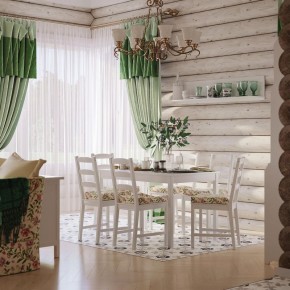 Комлект Вествик обеденный стол и четыре стула, массив сосны, цвет белый в Златоусте - zlatoust.mebel-74.com | фото