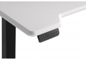 Компьютерный стол Маркос с механизмом подъема 120х75х75 белая шагрень / черный в Златоусте - zlatoust.mebel-74.com | фото