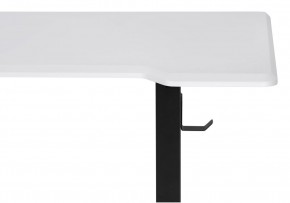 Компьютерный стол Маркос с механизмом подъема 140х80х75 белая шагрень / черный в Златоусте - zlatoust.mebel-74.com | фото