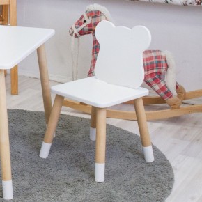 Комплект детской мебели стол и два стула Мишутка (Белый/Белый/Береза) в Златоусте - zlatoust.mebel-74.com | фото