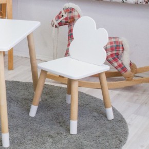 Комплект детской мебели стол и два стула Облачко (Белый/Белый/Береза) в Златоусте - zlatoust.mebel-74.com | фото