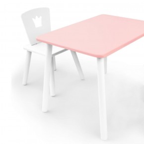 Комплект детской мебели стол и стул Корона (Розовый/Белый/Белый) в Златоусте - zlatoust.mebel-74.com | фото