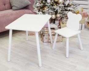 Комплект детской мебели стол и стул Мишутка (Белый/Белый/Белый) в Златоусте - zlatoust.mebel-74.com | фото