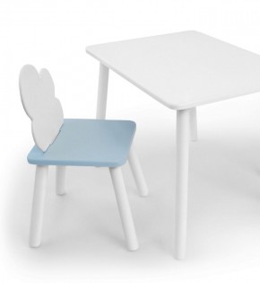 Комплект детской мебели стол и стул Облачко (Белый/Голубой/Белый) в Златоусте - zlatoust.mebel-74.com | фото