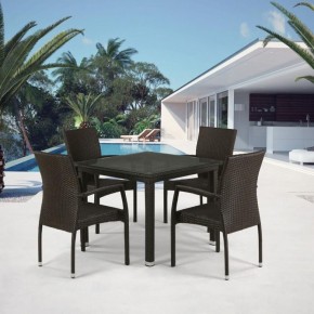 Комплект плетеной мебели T257A/YC379A-W53 Brown (4+1) + подушки на стульях в Златоусте - zlatoust.mebel-74.com | фото