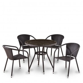 Комплект плетеной мебели T282ANT/Y137C-W53 Brown (4+1) в Златоусте - zlatoust.mebel-74.com | фото