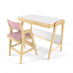 Комплект растущий стол и стул с чехлом 38 попугаев «Вуди» (Белый, Береза, Розовый) в Златоусте - zlatoust.mebel-74.com | фото