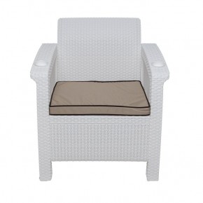 Комплект уличной мебели Yalta Premium Terrace Set (Ялта) белый (+подушки под спину) в Златоусте - zlatoust.mebel-74.com | фото