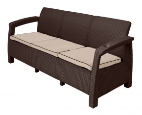 Комплект уличной мебели Yalta Premium Terrace Triple Set (Ялта) шоколадный (+подушки под спину) в Златоусте - zlatoust.mebel-74.com | фото