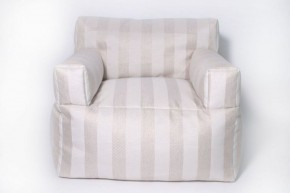 Кресло бескаркасное Уют полоса (Молочный) в Златоусте - zlatoust.mebel-74.com | фото