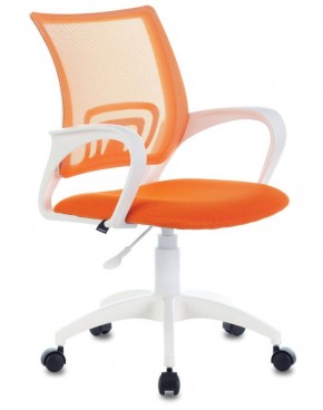 Кресло BRABIX "Fly MG-396W", пластик белый, сетка, оранжевое, 532401, MG-396W_532401 в Златоусте - zlatoust.mebel-74.com | фото