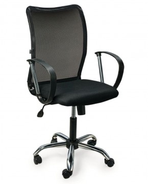 Кресло BRABIX "Spring MG-308" (хром, ткань черная) 531403 в Златоусте - zlatoust.mebel-74.com | фото