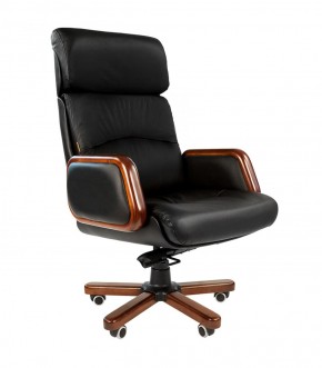 Кресло для руководителя CHAIRMAN 417 (Натуральная кожа) Черное в Златоусте - zlatoust.mebel-74.com | фото
