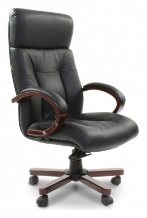Кресло для руководителя Chairman 421 черный/орех темный, черный в Златоусте - zlatoust.mebel-74.com | фото
