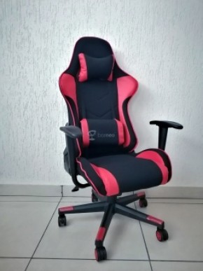 Кресло геймерское Barneo K-50 (черная сетка красные вставки) в Златоусте - zlatoust.mebel-74.com | фото