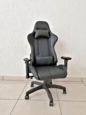 Кресло геймерское Barneo K-52 (черная экокожа черные вставки) в Златоусте - zlatoust.mebel-74.com | фото
