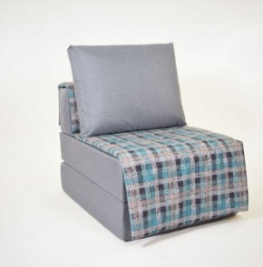 Кресло-кровать бескаркасное Харви (серый-квадро азур) в Златоусте - zlatoust.mebel-74.com | фото