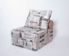 Кресло-кровать-пуф бескаркасное Прайм (Газета) в Златоусте - zlatoust.mebel-74.com | фото