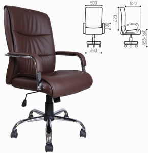 Кресло офисное BRABIX "Space EX-508" (экокожа, хром, коричневое) 531164 в Златоусте - zlatoust.mebel-74.com | фото
