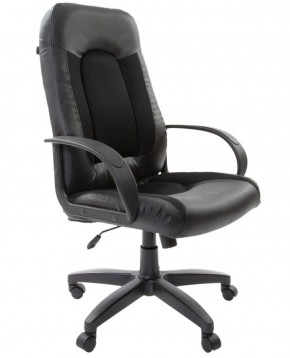 Кресло офисное BRABIX "Strike EX-525" (экокожа черная, ткань черная) 531381 в Златоусте - zlatoust.mebel-74.com | фото