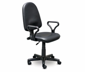 Кресло офисное Престиж+ (черный кожзам PV-1) г/п 140/ПВМ/ гольф в Златоусте - zlatoust.mebel-74.com | фото