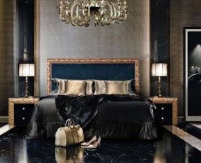 Кровать 2-х спальная (1,6 м) Тиффани Premium черная/золото с мягким элементом (Антрацит) с подъемным механизмомарт (ТФКР-3[3](П) в Златоусте - zlatoust.mebel-74.com | фото