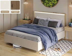 Кровать (Бело-серый U775 ST9/Дуб Галифакс Табак) 1400 в Златоусте - zlatoust.mebel-74.com | фото