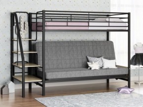 Кровать двухъярусная с диваном "Мадлен-3" (Черный/Серый) в Златоусте - zlatoust.mebel-74.com | фото