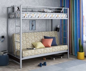 Кровать двухъярусная с диваном "Мадлен" (Серый/Фиолетовый) в Златоусте - zlatoust.mebel-74.com | фото