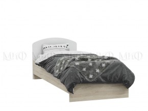 МАРТИНА Кровать 800 с настилом ЛДСП (Белый глянец/дуб сонома) в Златоусте - zlatoust.mebel-74.com | фото