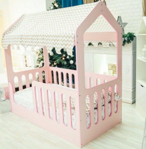 Кровать-домик без ящика 800*1600 (Розовый) в Златоусте - zlatoust.mebel-74.com | фото