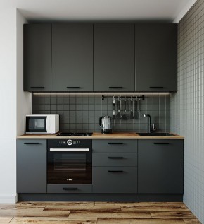 Кухонный гарнитур Антрацит 2200 (Стол. 26мм) в Златоусте - zlatoust.mebel-74.com | фото