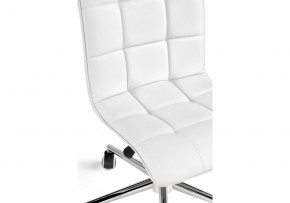 Офисное кресло Квадро экокожа белая / хром в Златоусте - zlatoust.mebel-74.com | фото