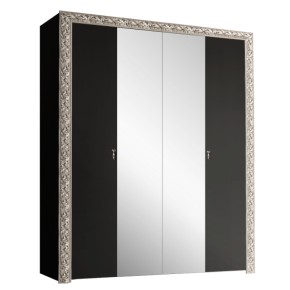 Шкаф 4-х дв. (с зеркалами)  Premium черная/серебро (ТФШ1/4(П) в Златоусте - zlatoust.mebel-74.com | фото
