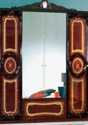 Шкаф 4-х дверный с зеркалами (01.144) Роза (могано) в Златоусте - zlatoust.mebel-74.com | фото