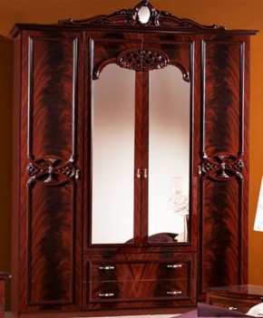 Шкаф 4-х дверный с зеркалами (03.144) Ольга (могано) в Златоусте - zlatoust.mebel-74.com | фото