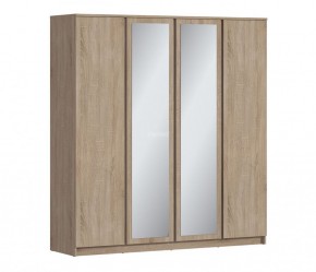 Шкаф 4х дверный с зеркалами Веста СБ-3082 (Дуб Сонома) в Златоусте - zlatoust.mebel-74.com | фото