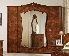 Шкаф 5-и дверный с зеркалами (20.145) Тициана (орех) в Златоусте - zlatoust.mebel-74.com | фото