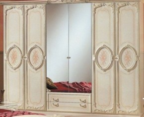 Шкаф 6-и дверный с зеркалами (01.146) Роза (беж) в Златоусте - zlatoust.mebel-74.com | фото