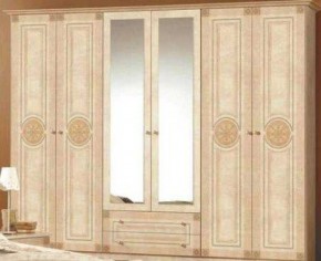 Шкаф 6-и дверный с зеркалами (02.146) Рома (беж) в Златоусте - zlatoust.mebel-74.com | фото