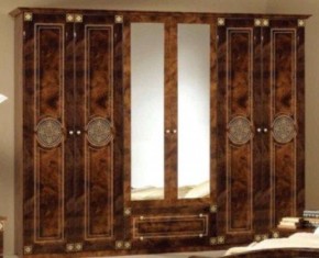 Шкаф 6-и дверный с зеркалами (02.146) Рома (орех) в Златоусте - zlatoust.mebel-74.com | фото