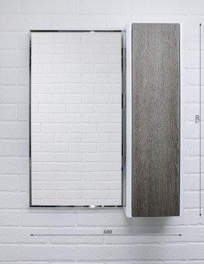 Шкаф-зеркало Uno 60 Дуб серый левый/правый Домино (DU1503HZ) в Златоусте - zlatoust.mebel-74.com | фото
