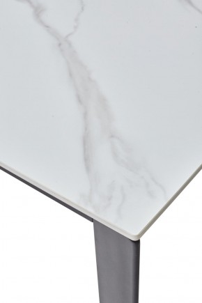 Стол CORNER 120 MATT WHITE MARBLE SOLID CERAMIC / BLACK, ®DISAUR в Златоусте - zlatoust.mebel-74.com | фото