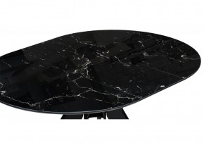 Стол стеклянный Рикла 110(150)х110х76 черный мрамор / черный в Златоусте - zlatoust.mebel-74.com | фото